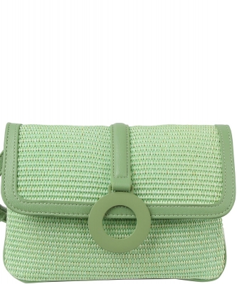 Flap Straw Vacation Crossbody Bag CJF135 MINT